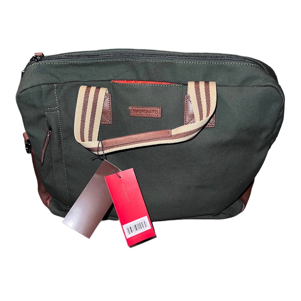 Sloan Attach Green Canvas Bag by Baekgaard casual briefcase